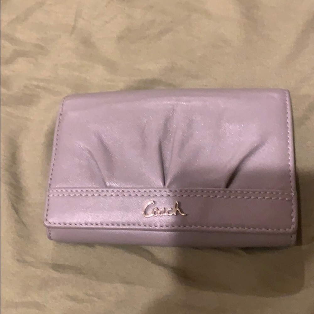 Coach authentic grey leather wallet NWOT